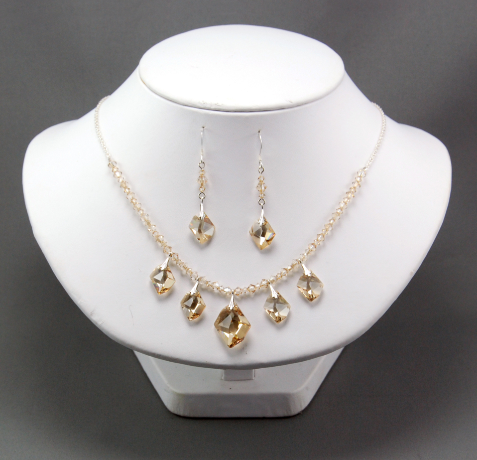 Swarovski & Sterling Silver Necklace and Earring Set crystal4.jpg